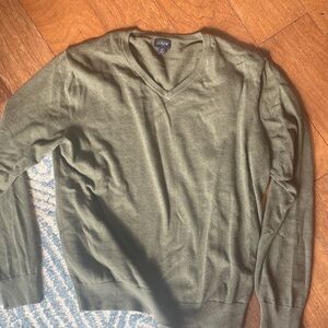 J. Crew Men's Green V-Neck Sweater